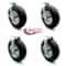 Service Caster 12 Inch Black Pneumatic Wheel Caster Swivel with Brakes and 2 Rigid SCC, 2PK SCC-100S3506-PNB-SLB-2-R3506-2 - alternate 5
